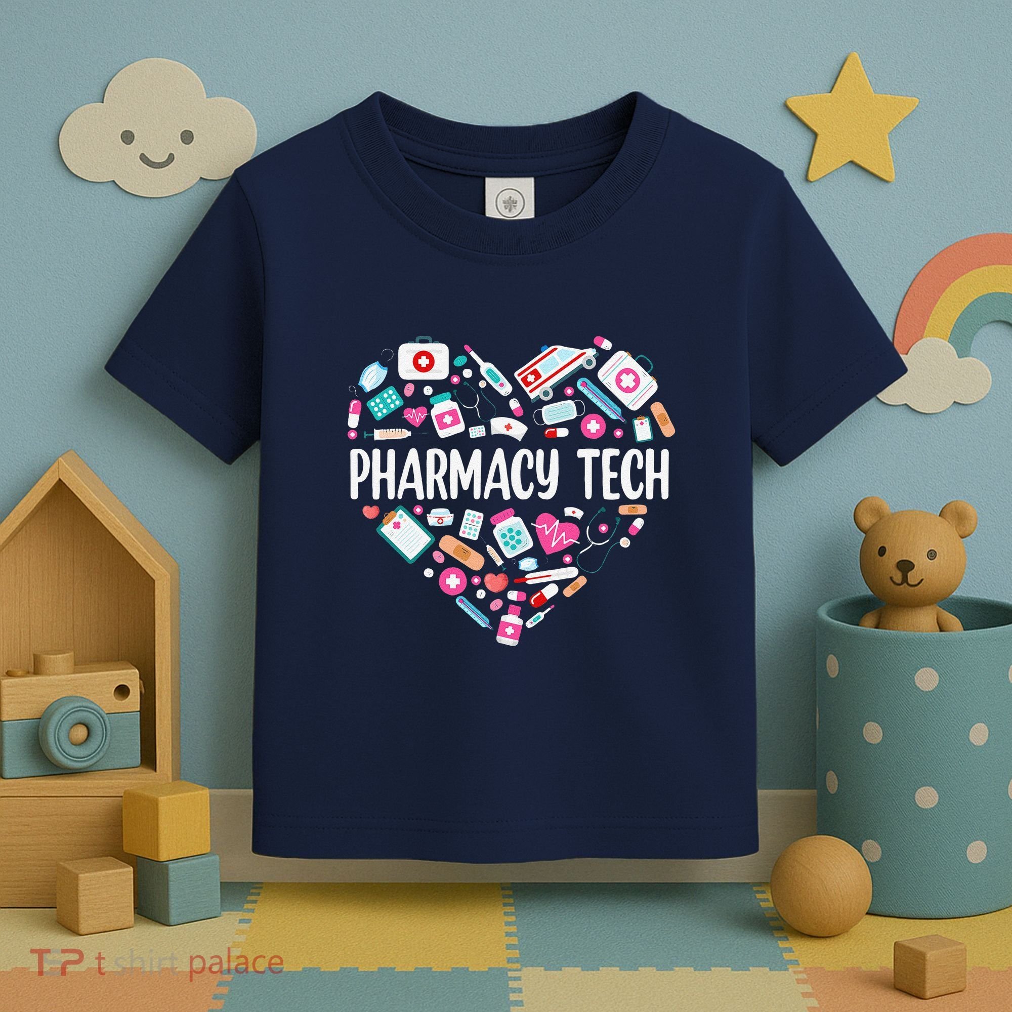 Pharmacy Technician Heart Certified Pharm Tech Pharmacist Toddler T-Shirt