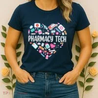 Pharmacy Technician Heart Certified Pharm Tech Pharmacist Women's T-Shirt thumb 2