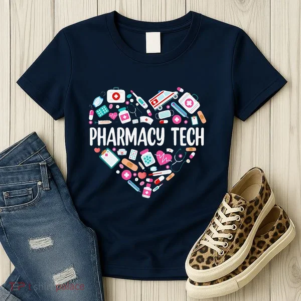 Pharmacy Technician Heart Certified Pharm Tech Pharmacist Women's T-Shirt