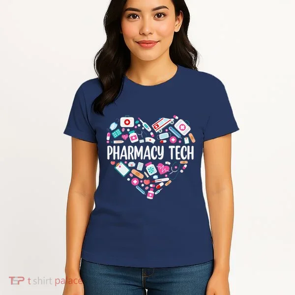 Pharmacy Technician Heart Certified Pharm Tech Pharmacist Women's T-Shirt