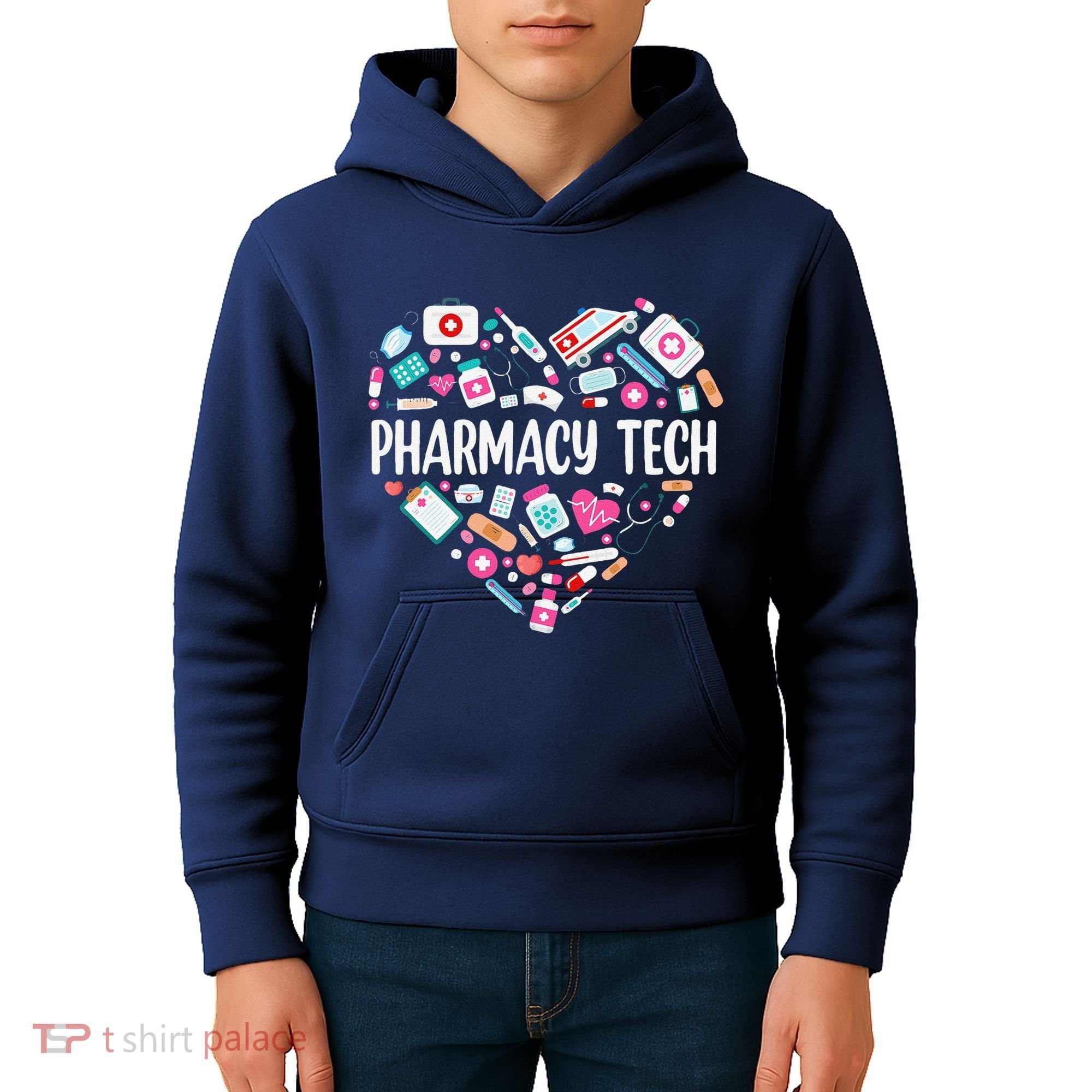 Pharmacy Technician Heart Certified Pharm Tech Pharmacist Kids Hoodie