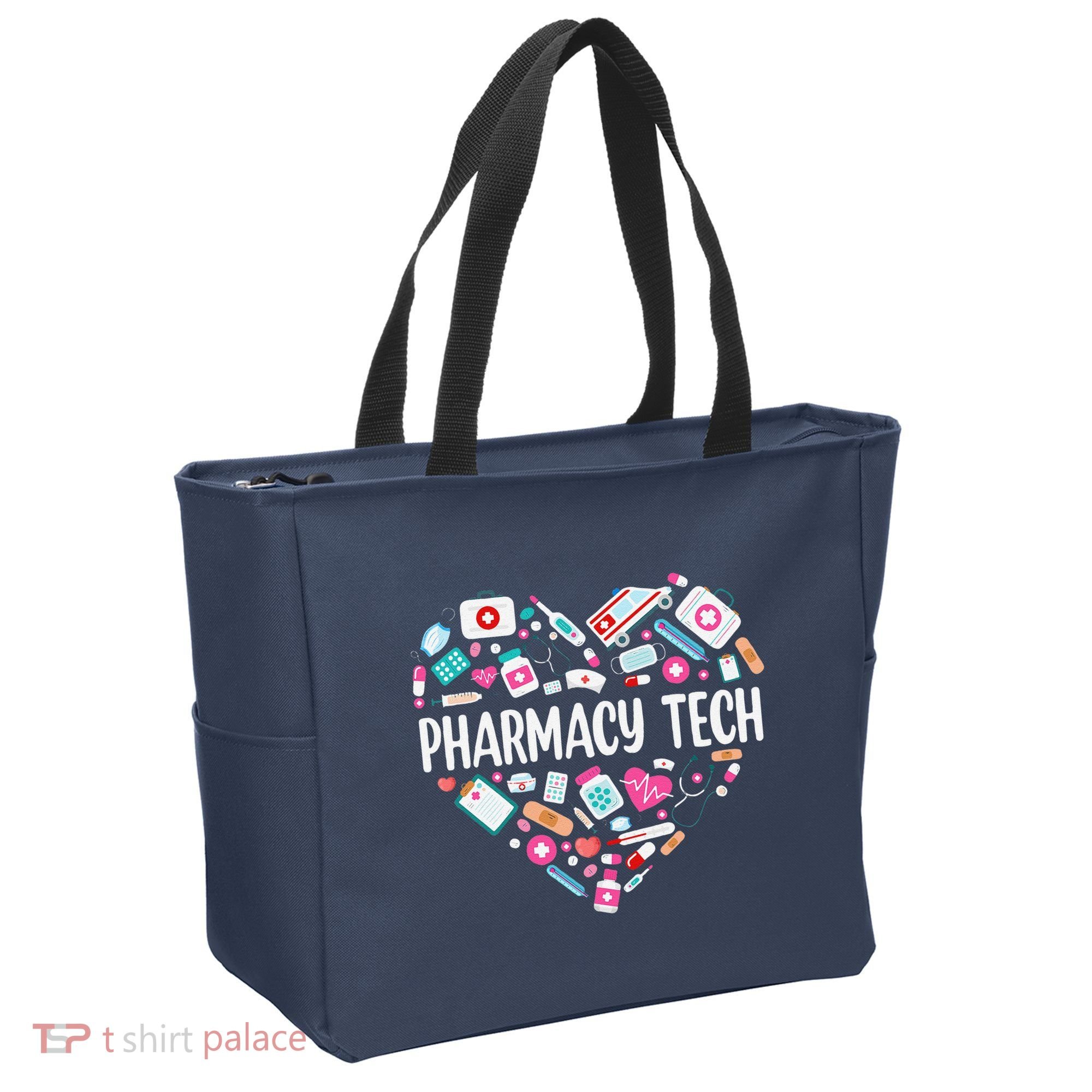 Pharmacy Technician Heart Certified Pharm Tech Pharmacist Tote Bag