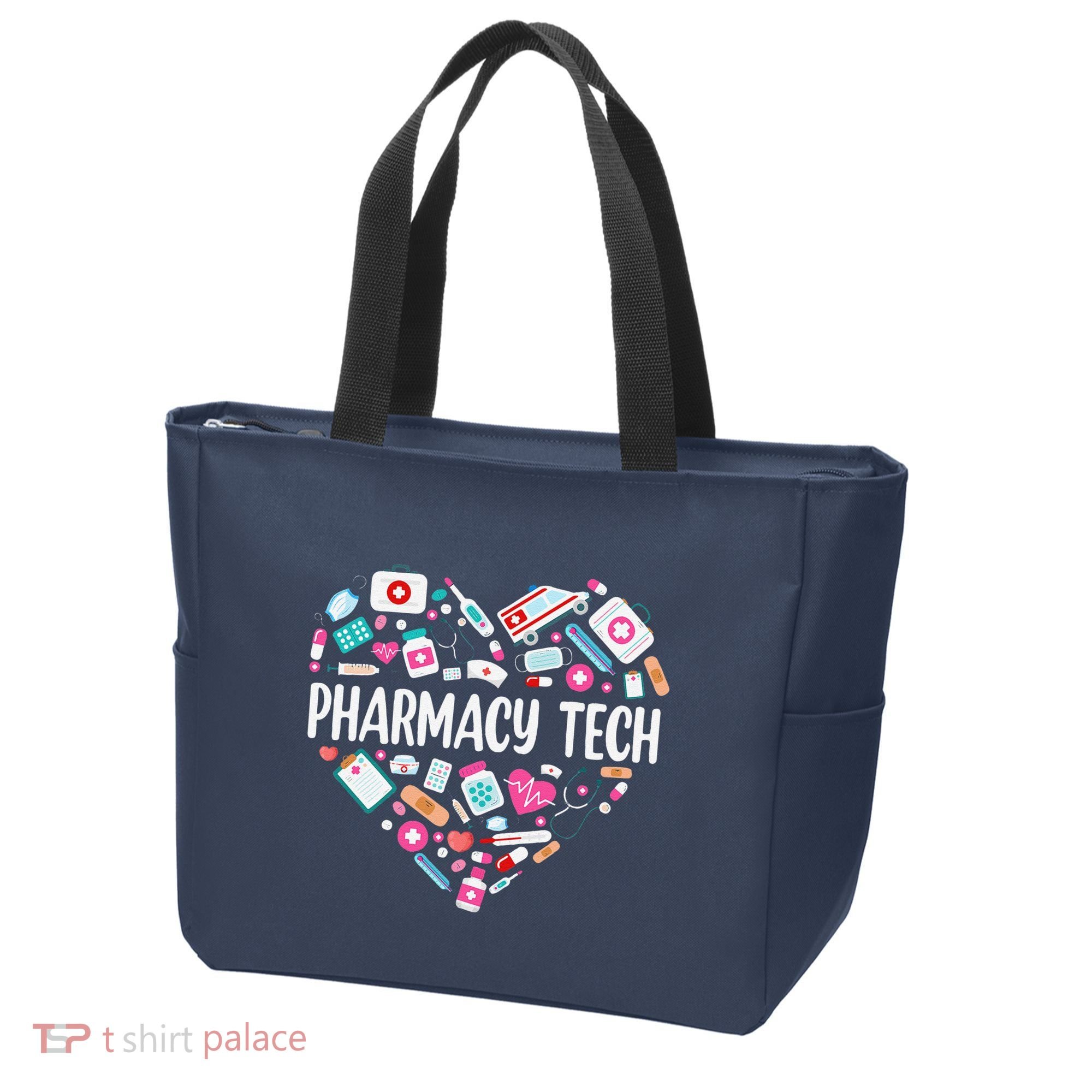 Pharmacy Technician Heart Certified Pharm Tech Pharmacist Tote Bag