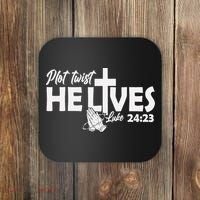 Plot Twist He Lives Luke 2423 Christian God Easter Funny Coaster thumb 0