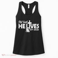 Plot Twist He Lives Luke 2423 Christian God Easter Funny Women's Tank Top thumb 0