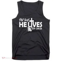 Plot Twist He Lives Luke 2423 Christian God Easter Funny Tank Top thumb 0