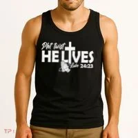 Plot Twist He Lives Luke 2423 Christian God Easter Funny Tank Top thumb 3