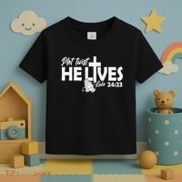 Plot Twist He Lives Luke 2423 Christian God Easter Funny Toddler T-Shirt thumb 3