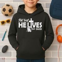Plot Twist He Lives Luke 2423 Christian God Easter Funny Kids Hoodie thumb 2