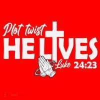 Plot Twist He Lives Luke 2423 Christian God Easter Funny Santa Hat thumb 1