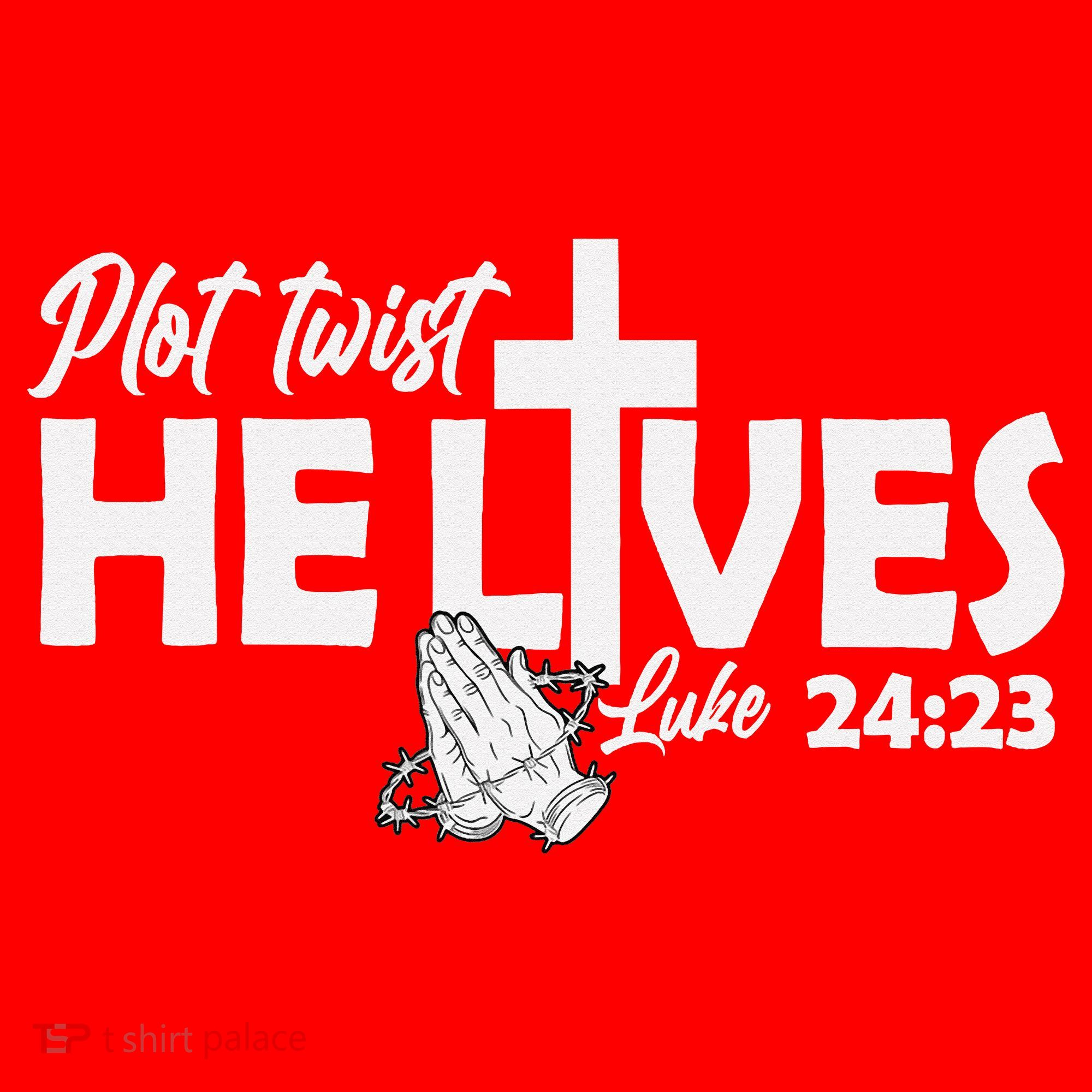 Plot Twist He Lives Luke 2423 Christian God Easter Funny Santa Hat