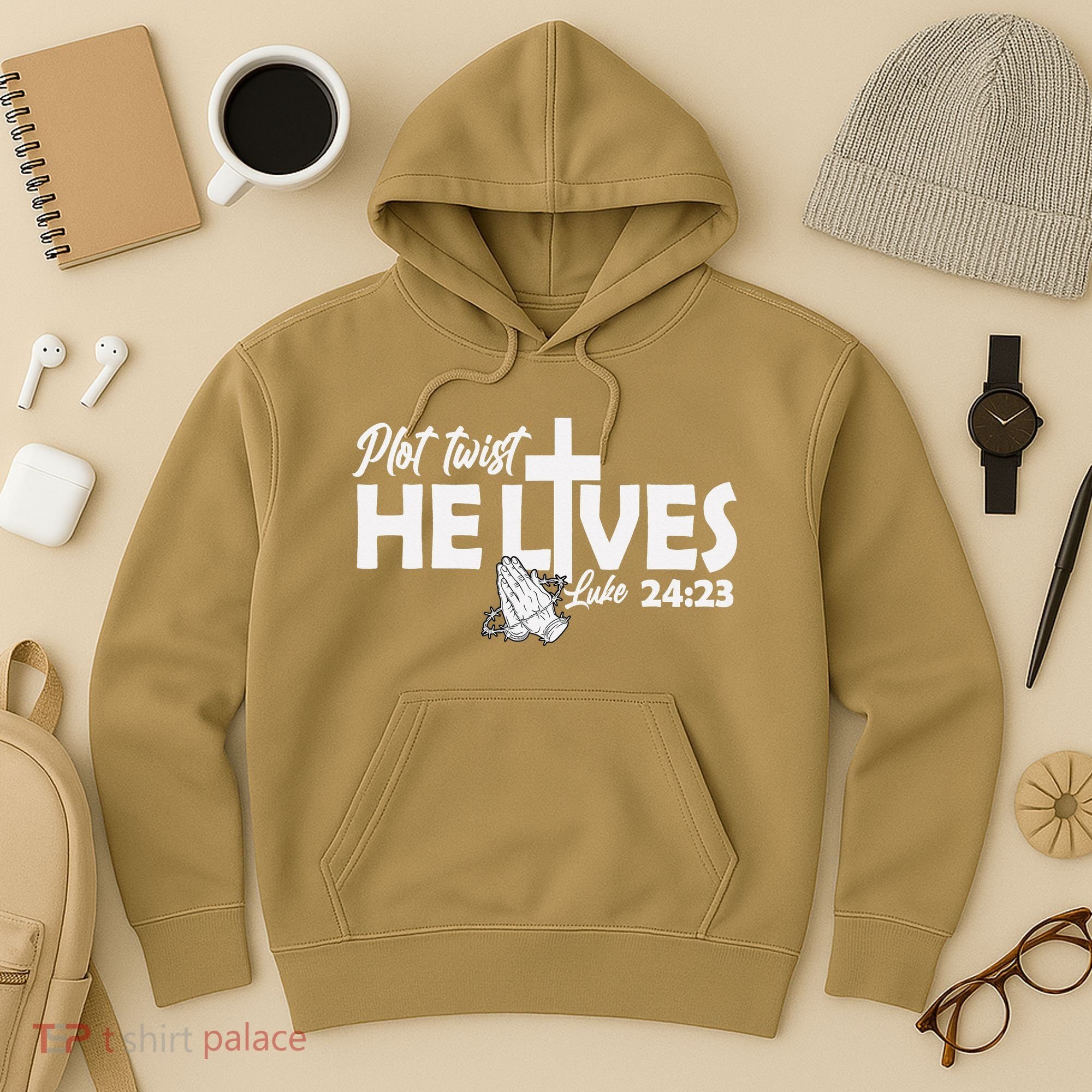 Plot Twist He Lives Luke 2423 Christian God Easter Funny Hoodie