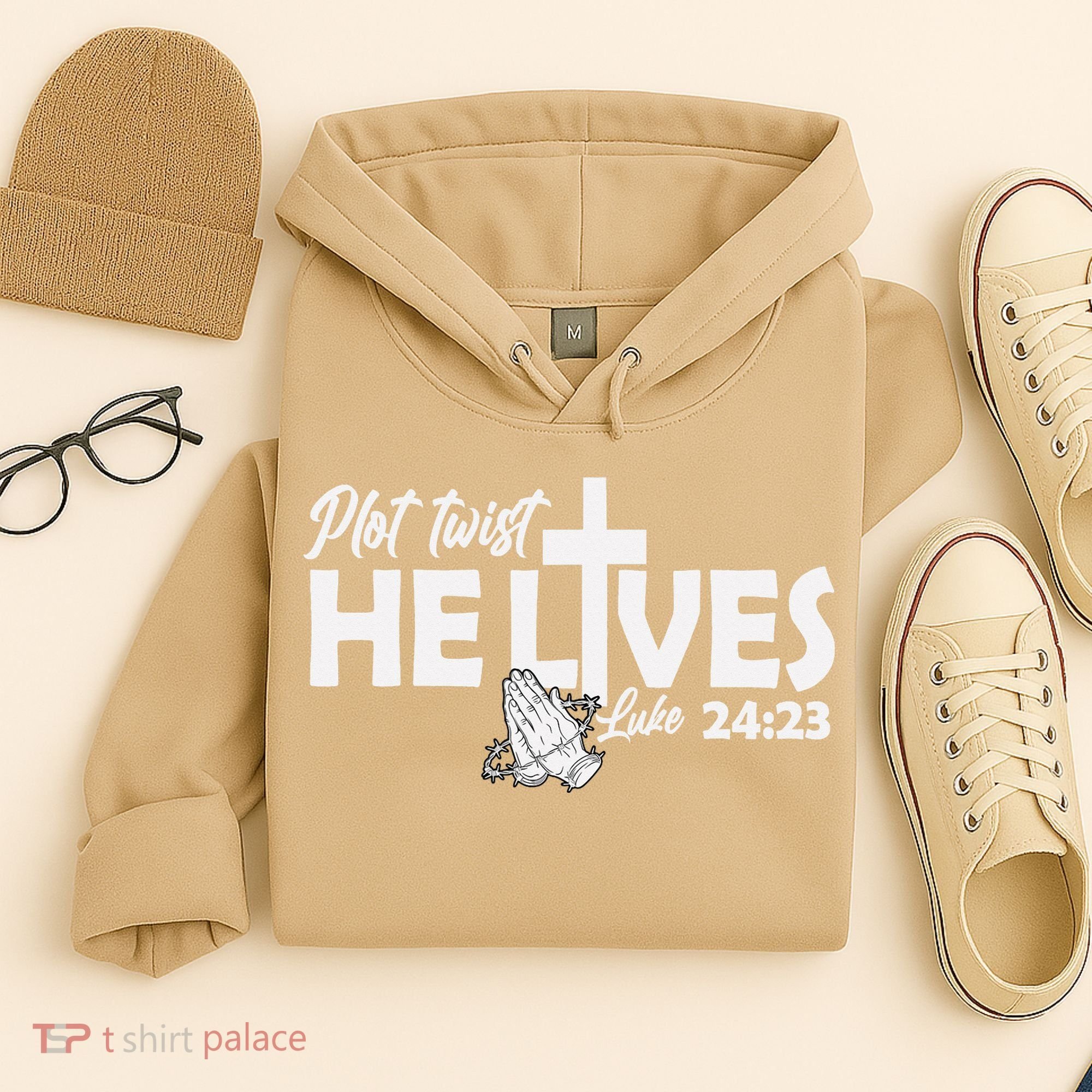 Plot Twist He Lives Luke 2423 Christian God Easter Funny Hoodie