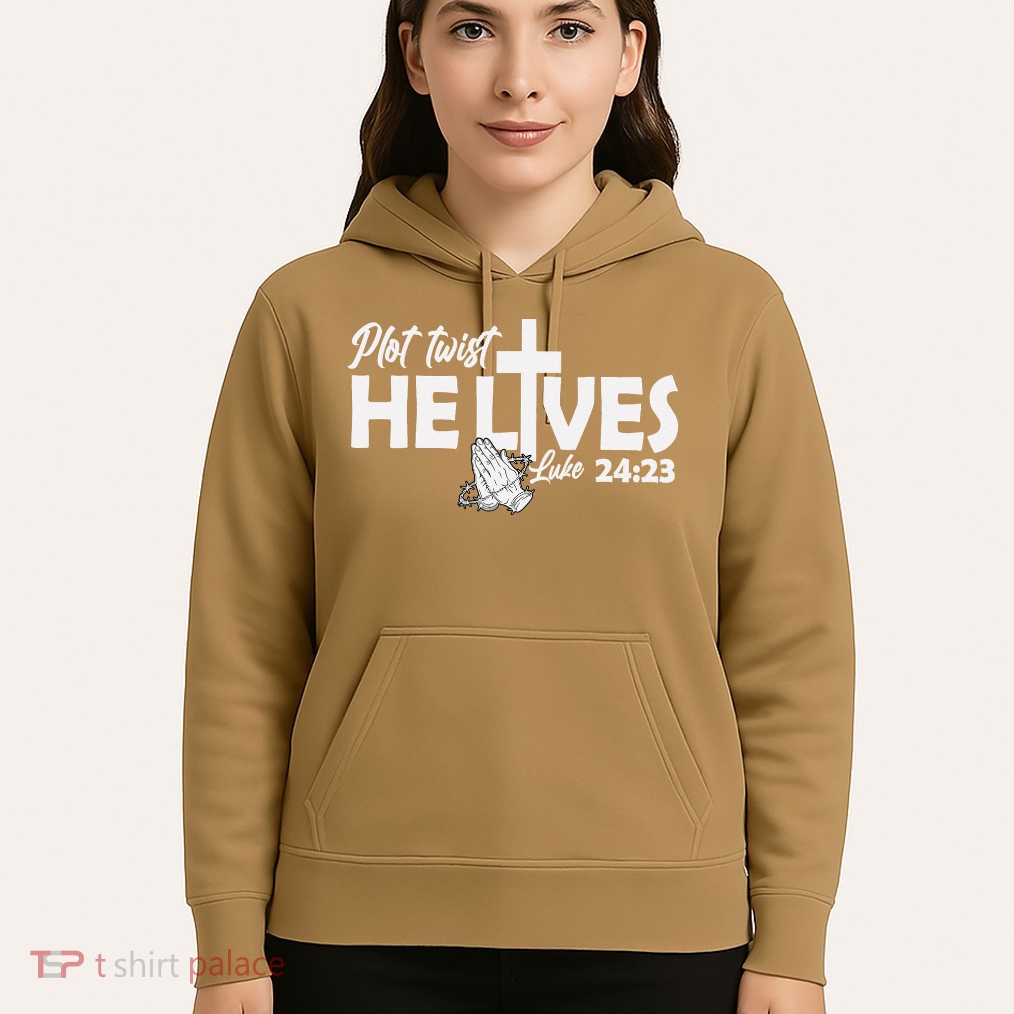Plot Twist He Lives Luke 2423 Christian God Easter Funny Hoodie