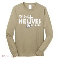 Plot Twist He Lives Luke 2423 Christian God Easter Funny Long Sleeve Shirt thumb 0