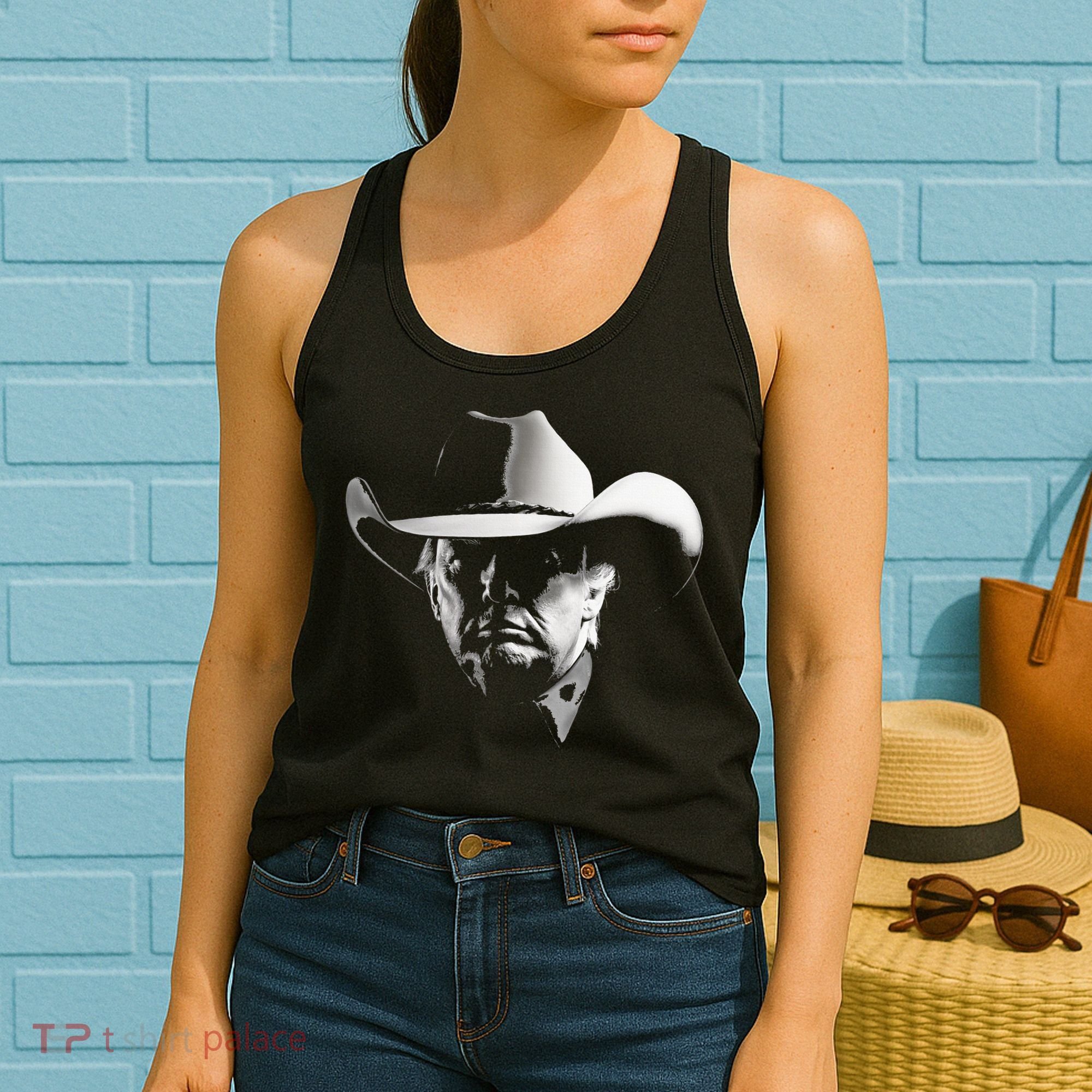 President Trump Head Cowboy Usa 2024 Vote Election Us Maga Women's Tank Top