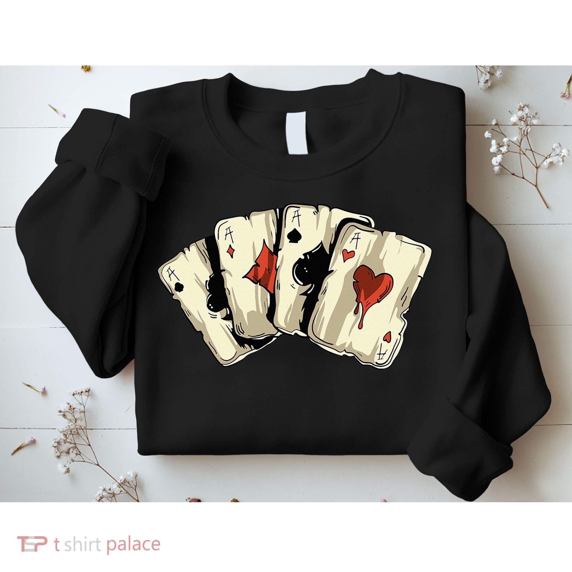 Poker Texas Hold'Em Gambling Casino 4 Aces Poker Sweatshirt