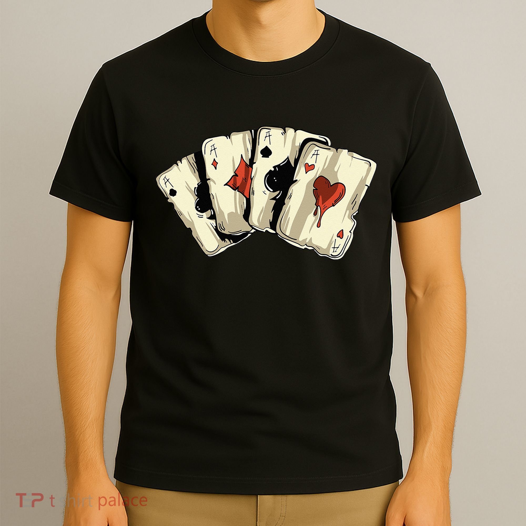 Poker Texas Hold'Em Gambling Casino 4 Aces Poker T-Shirt