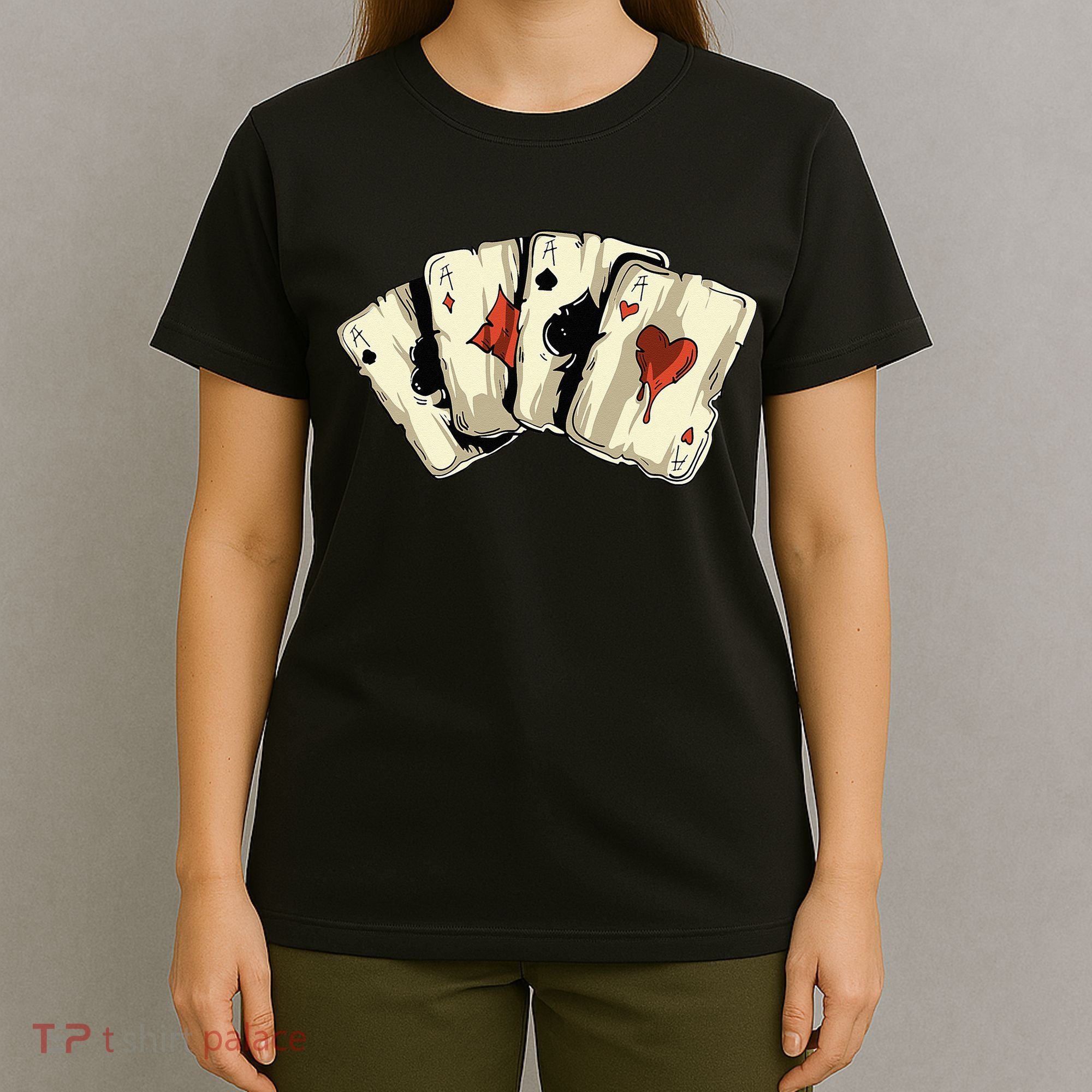 Poker Texas Hold'Em Gambling Casino 4 Aces Poker T-Shirt