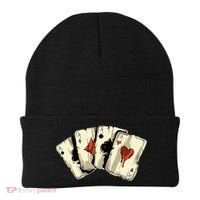 Poker Texas Hold'Em Gambling Casino 4 Aces Poker Beanie thumb 0