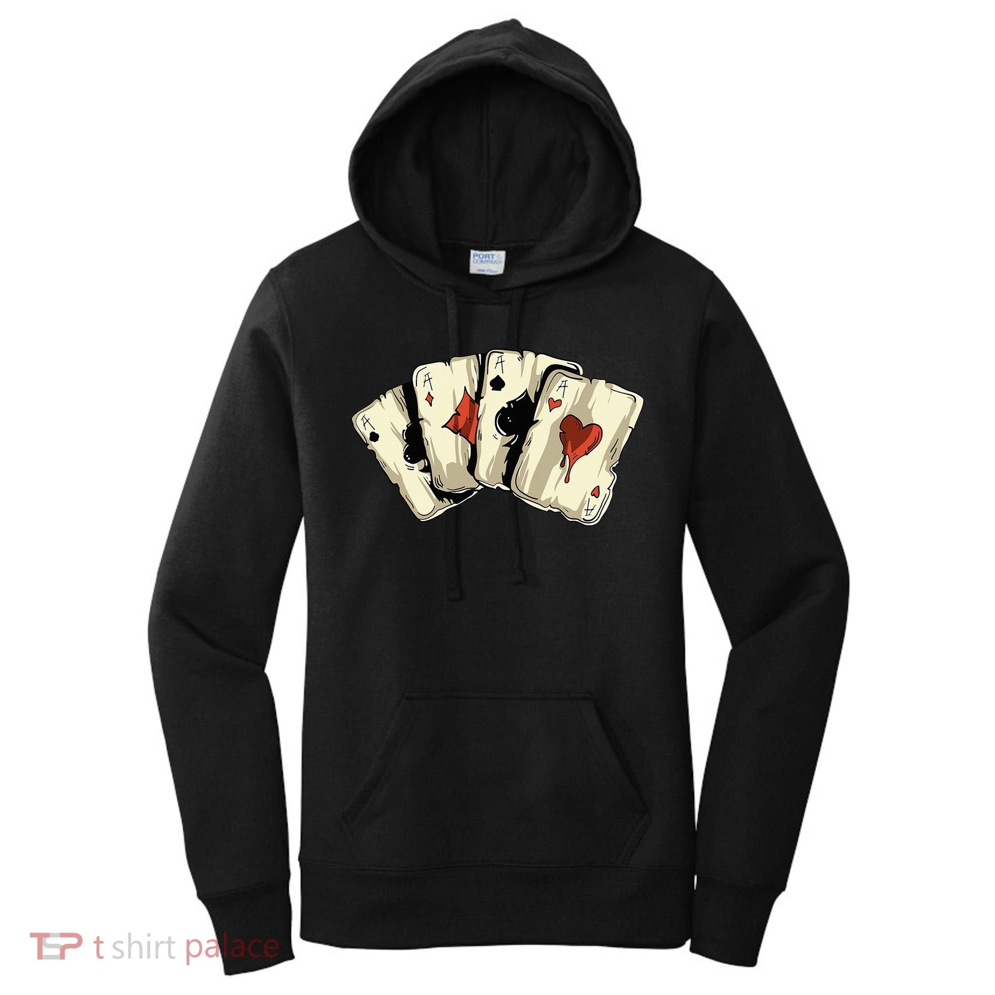 Poker Texas Hold'Em Gambling Casino 4 Aces Poker Women's Hoodie