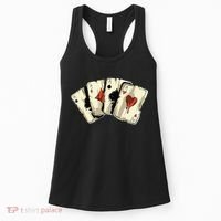 Poker Texas Hold'Em Gambling Casino 4 Aces Poker Women's Tank Top thumb 0