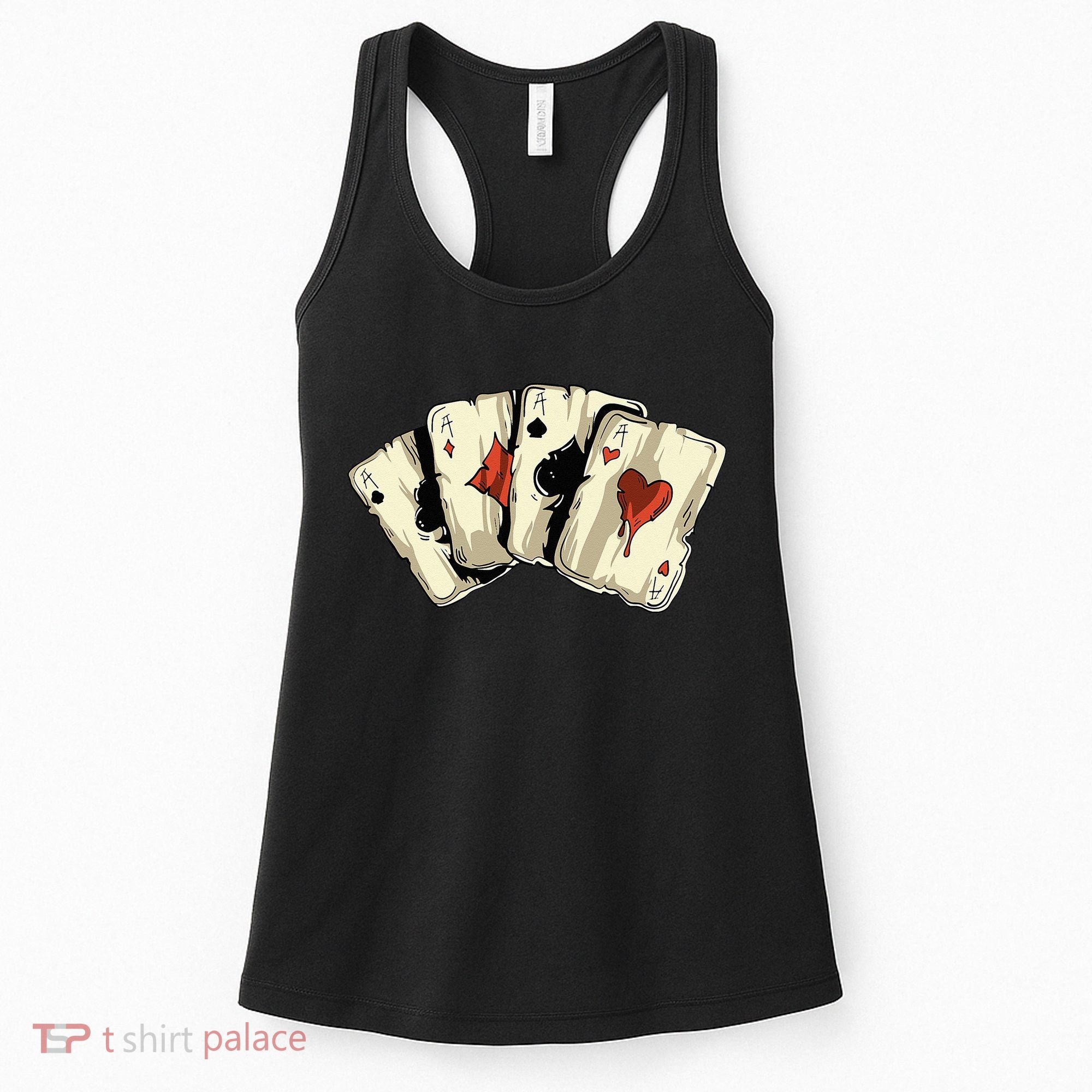 Poker Texas Hold'Em Gambling Casino 4 Aces Poker Women's Tank Top