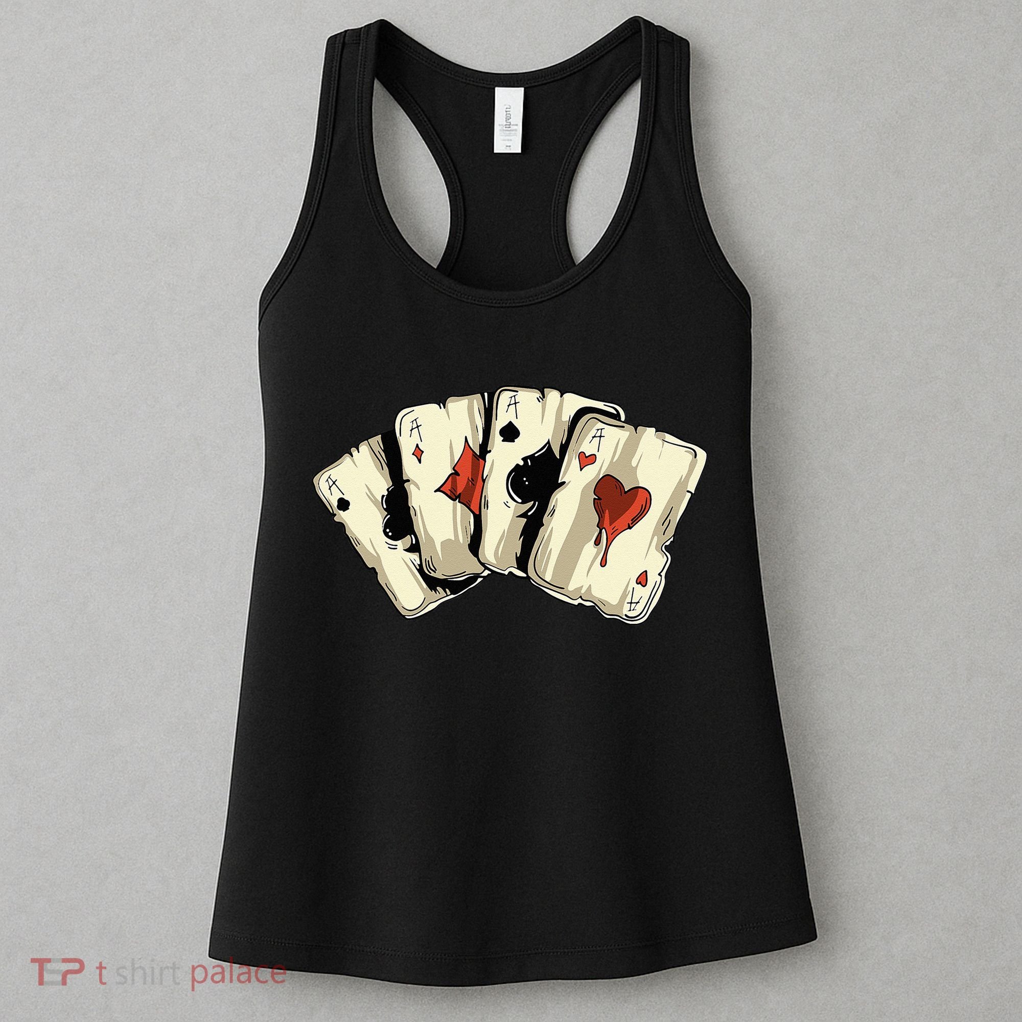 Poker Texas Hold'Em Gambling Casino 4 Aces Poker Women's Tank Top