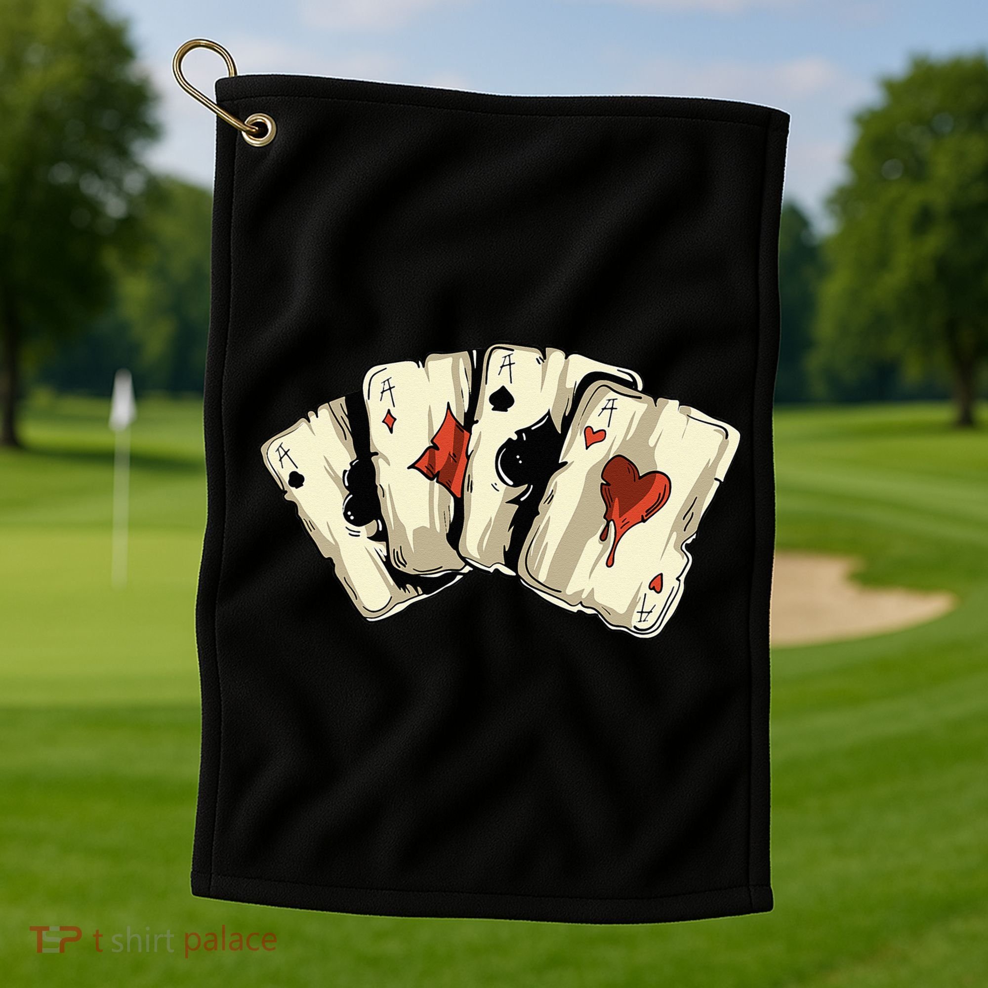 Poker Texas Hold'Em Gambling Casino 4 Aces Poker Golf Towel