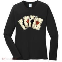 Poker Texas Hold'Em Gambling Casino 4 Aces Poker Women's Long Sleeve Shirt thumb 0
