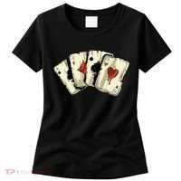 Poker Texas Hold'Em Gambling Casino 4 Aces Poker Women's T-Shirt thumb 0