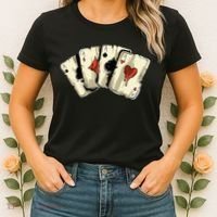 Poker Texas Hold'Em Gambling Casino 4 Aces Poker Women's T-Shirt thumb 2