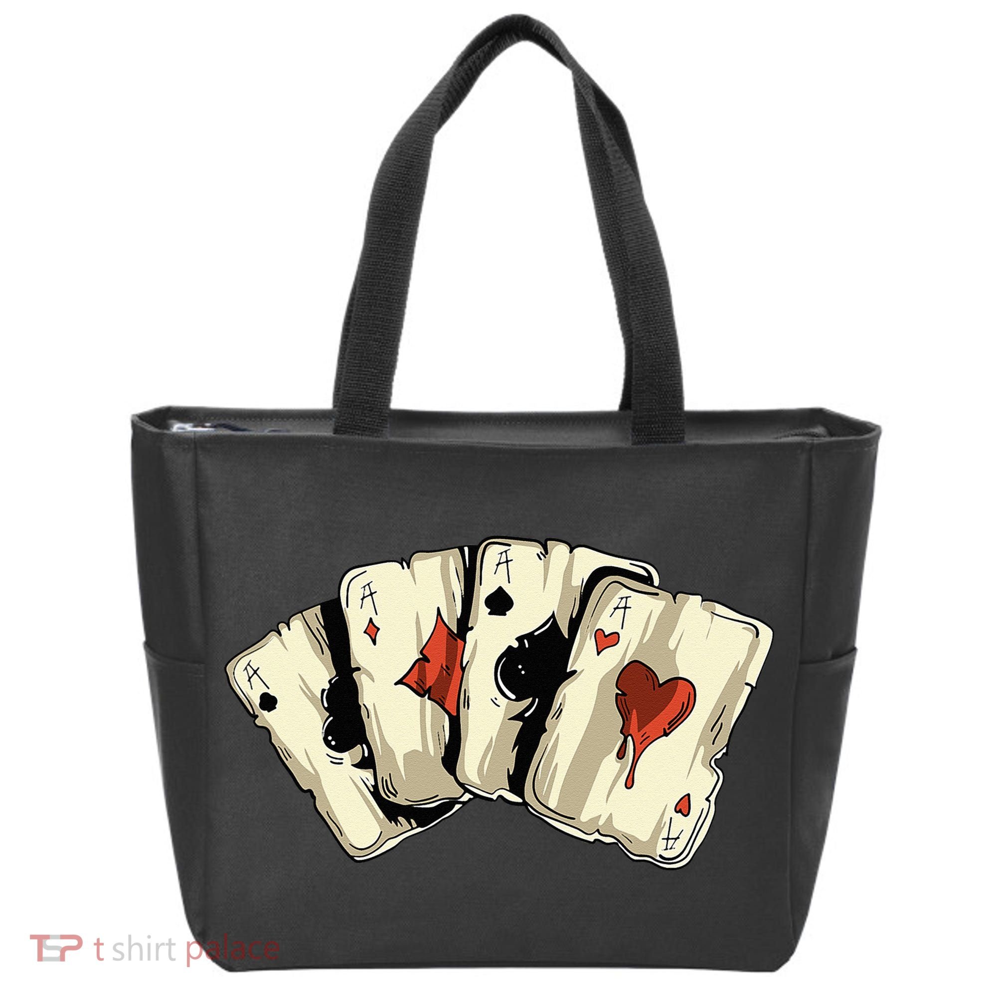 Poker Texas Hold'Em Gambling Casino 4 Aces Poker Tote Bag