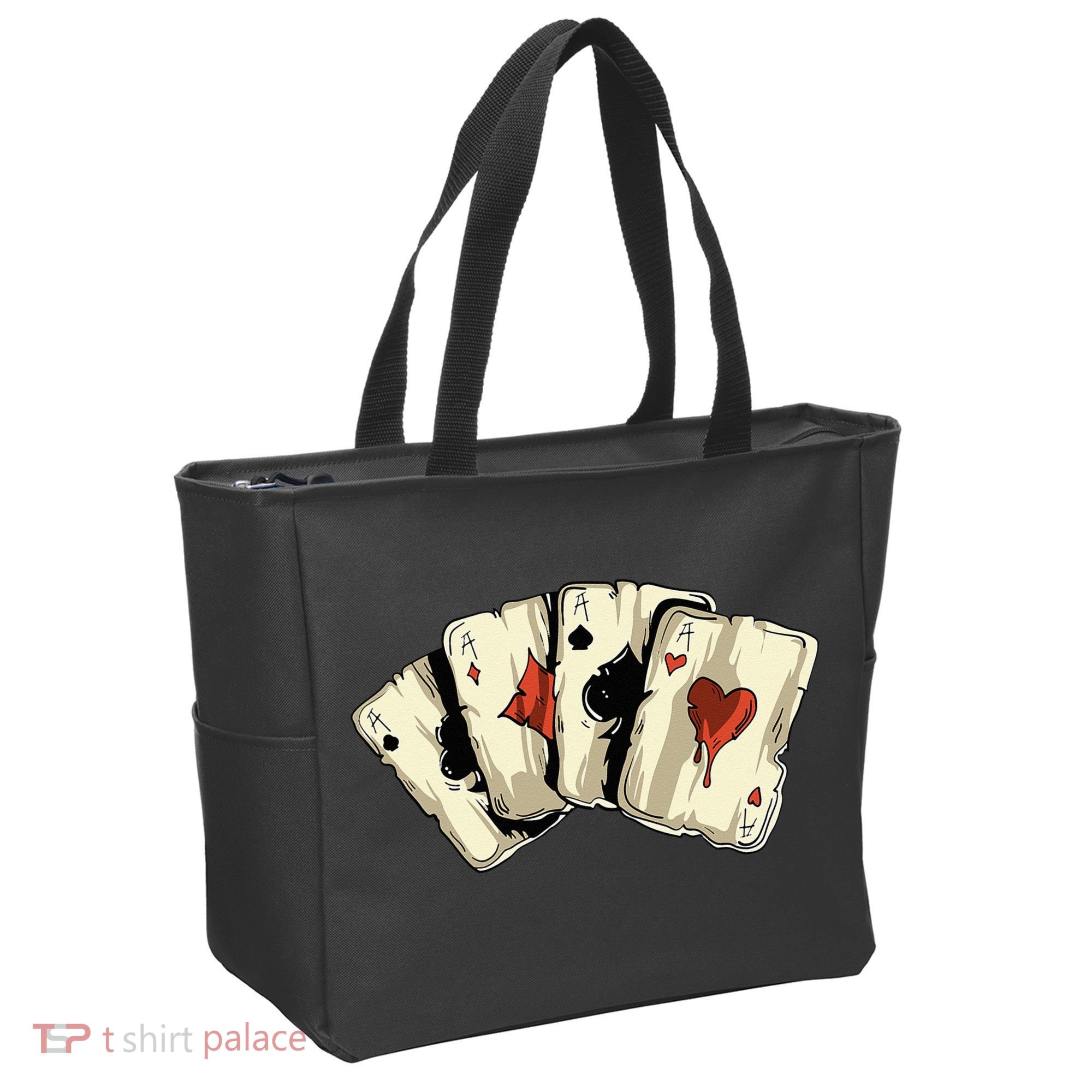 Poker Texas Hold'Em Gambling Casino 4 Aces Poker Tote Bag