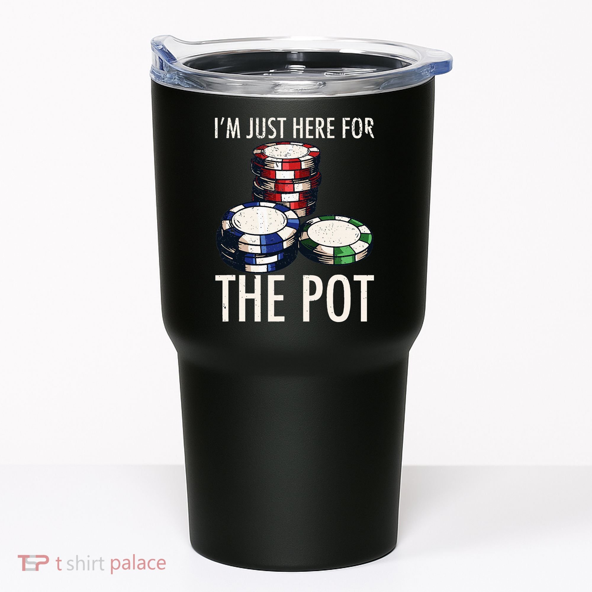 Poker Texas Hold'em Gambling Pot Cards Player Gift Tumbler