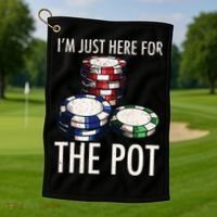 Poker Texas Hold'em Gambling Pot Cards Player Gift Golf Towel thumb 1