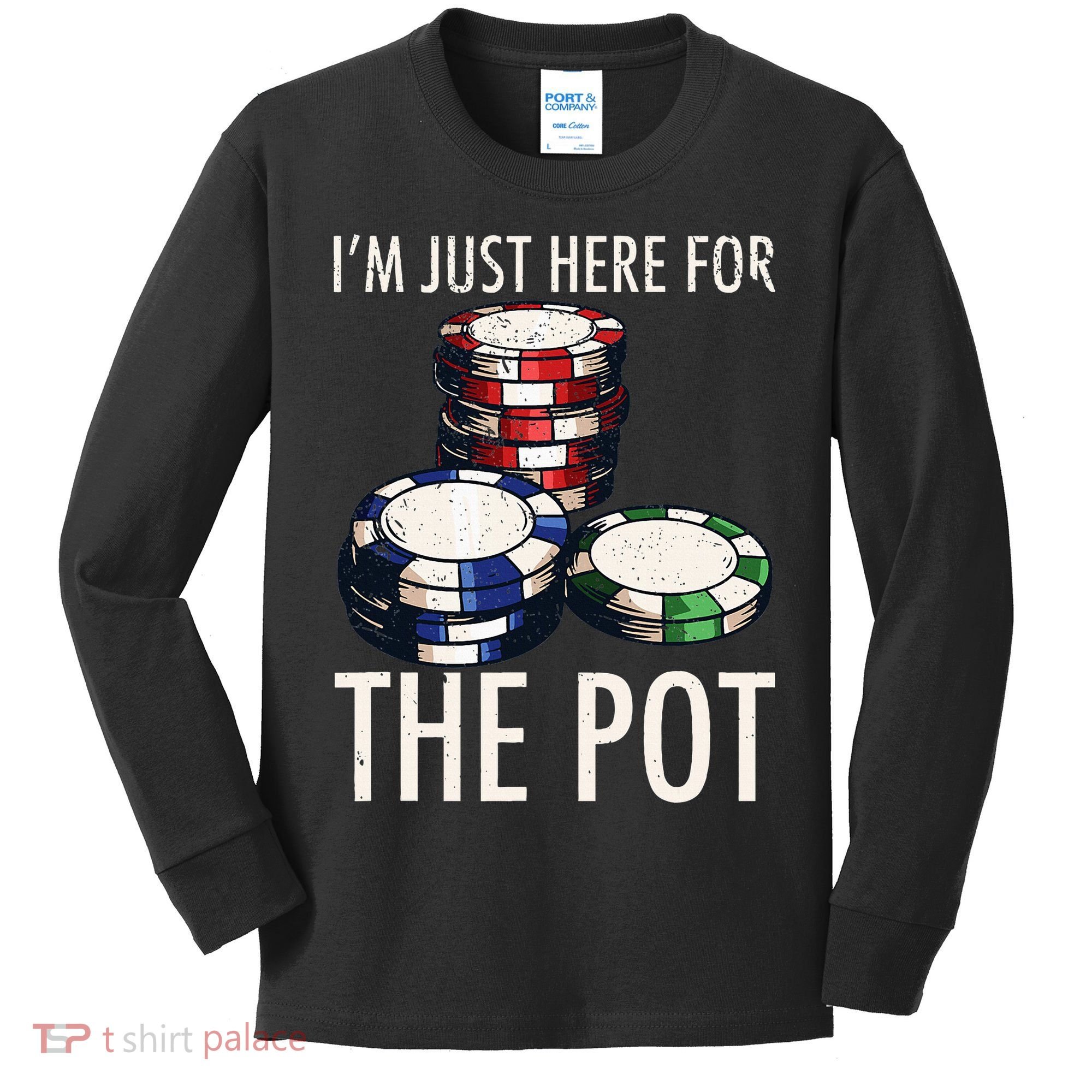 Poker Texas Hold'em Gambling Pot Cards Player Gift Kids Long Sleeve Shirt