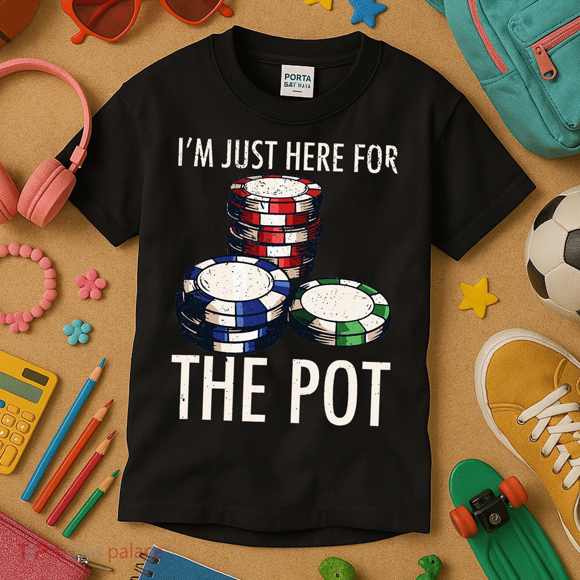 Poker Texas Hold'em Gambling Pot Cards Player Gift Kids T-Shirt