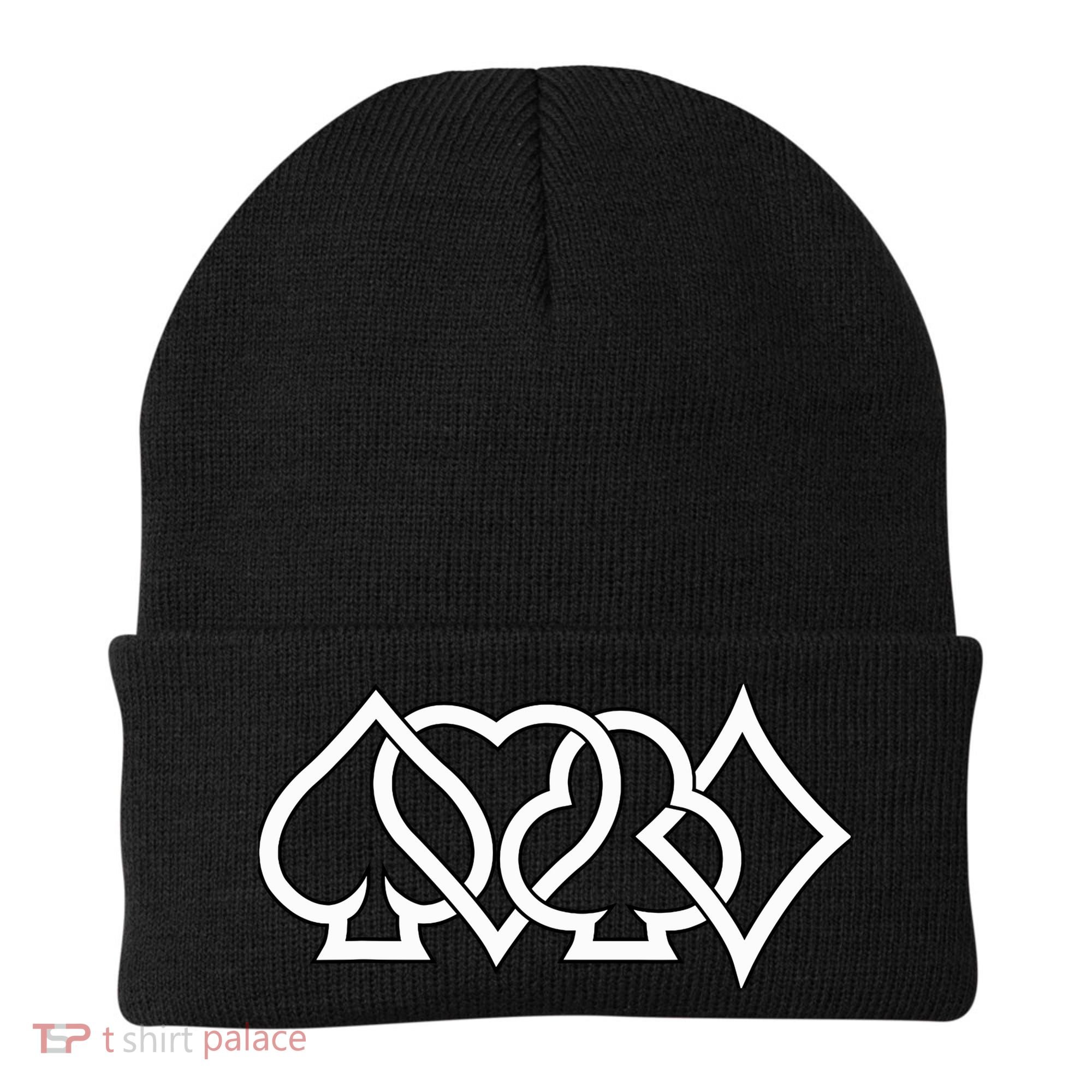 Poker Texas HoldEm Card Suits Gambling Casino Gambler Beanie