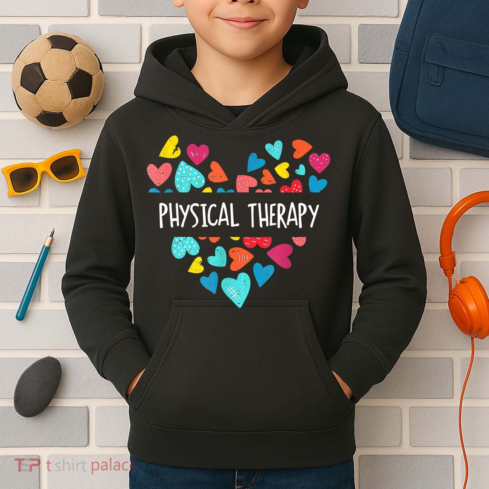 Physical Therapy Heart Love PT Doctor Therapist Nursing Kids Hoodie