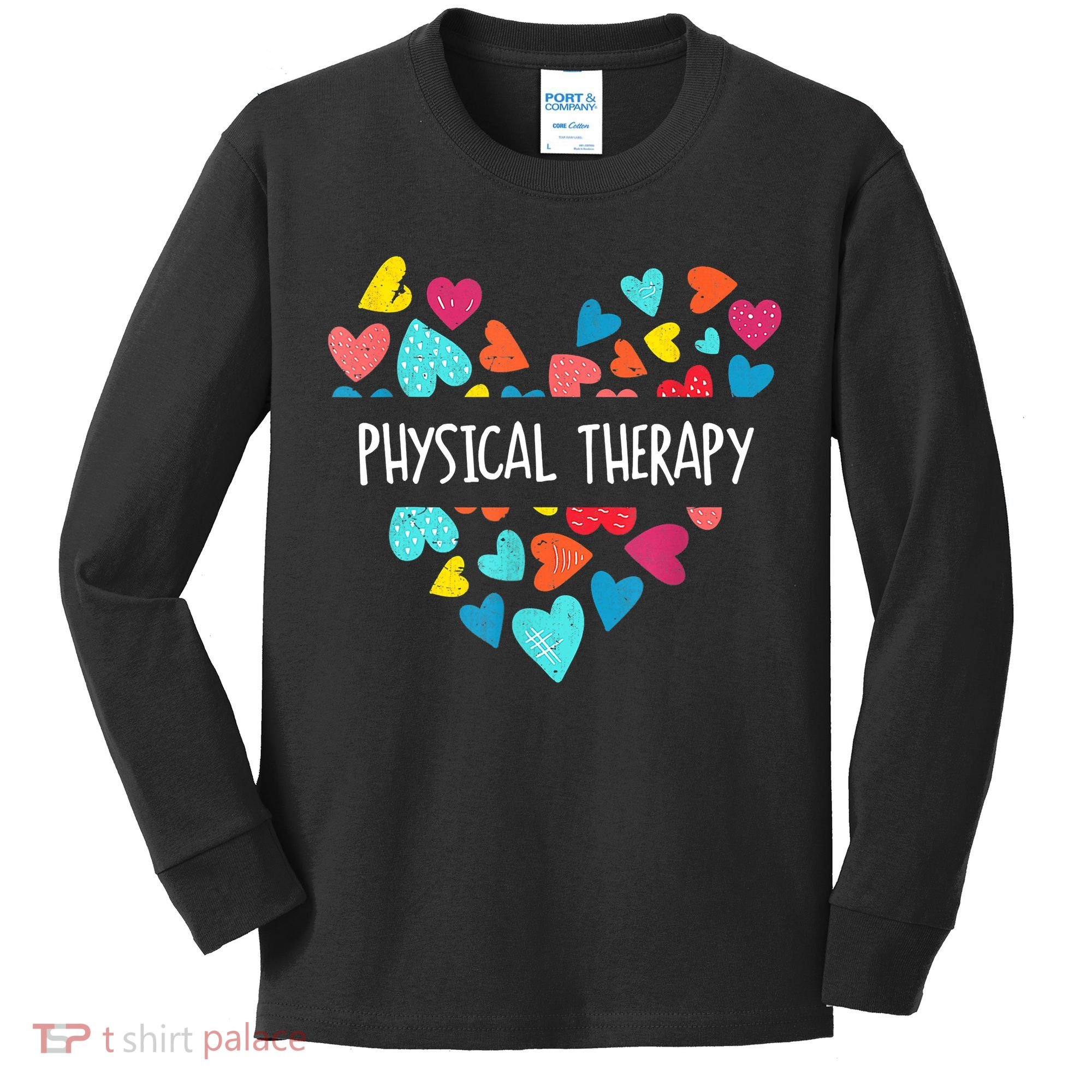 Physical Therapy Heart Love PT Doctor Therapist Nursing Kids Long Sleeve Shirt