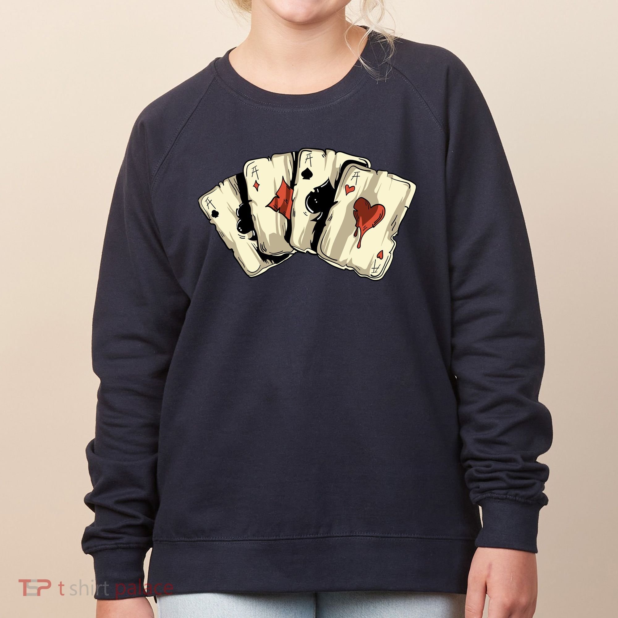 Poker Texas HoldEm Gambling Casino 4 Aces Poker Women's Sweatshirt