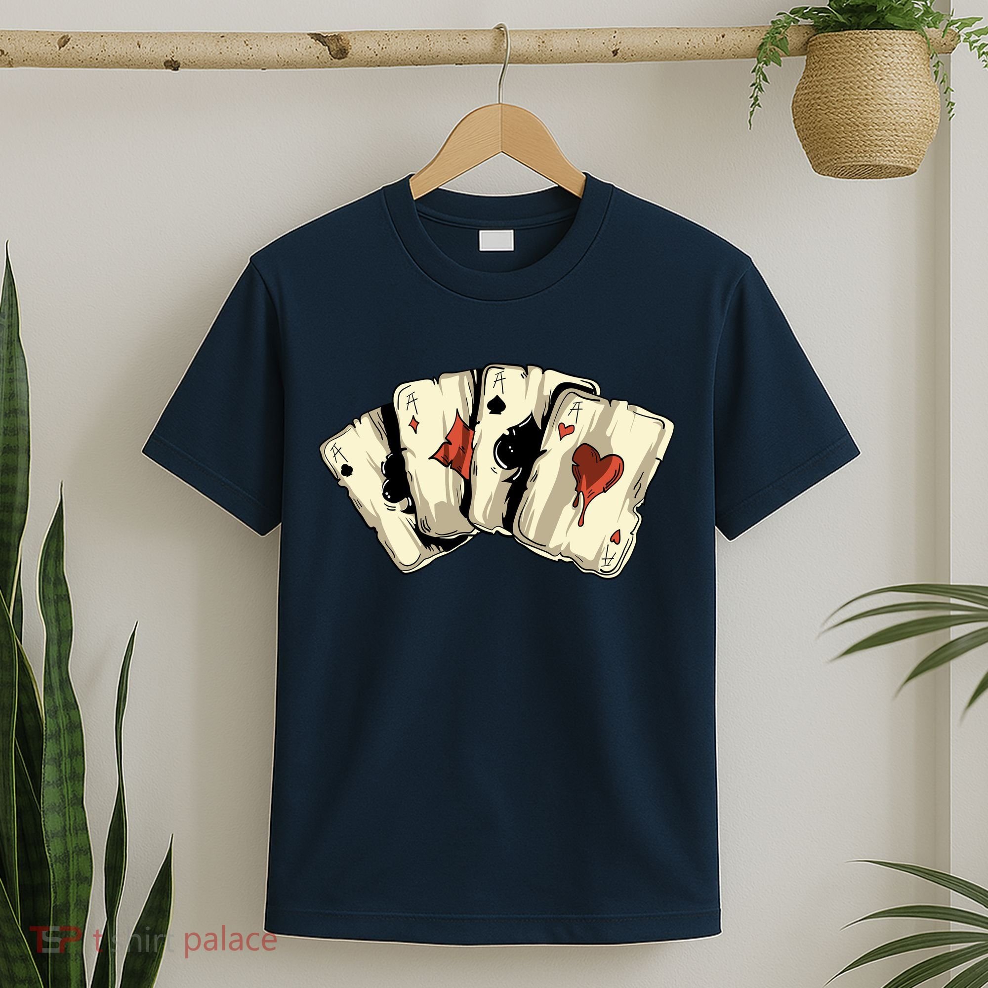 Poker Texas HoldEm Gambling Casino 4 Aces Poker T-Shirt