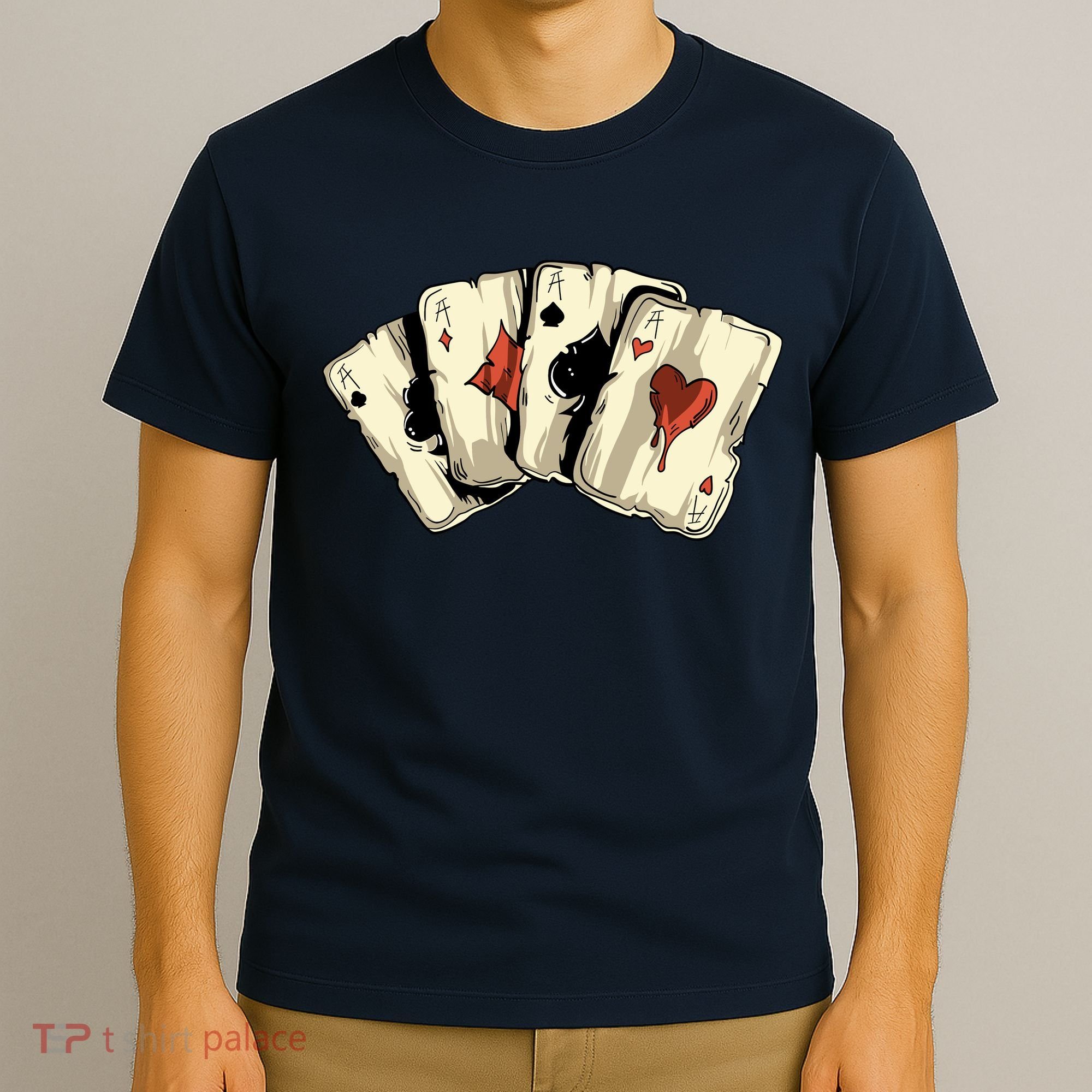 Poker Texas HoldEm Gambling Casino 4 Aces Poker T-Shirt
