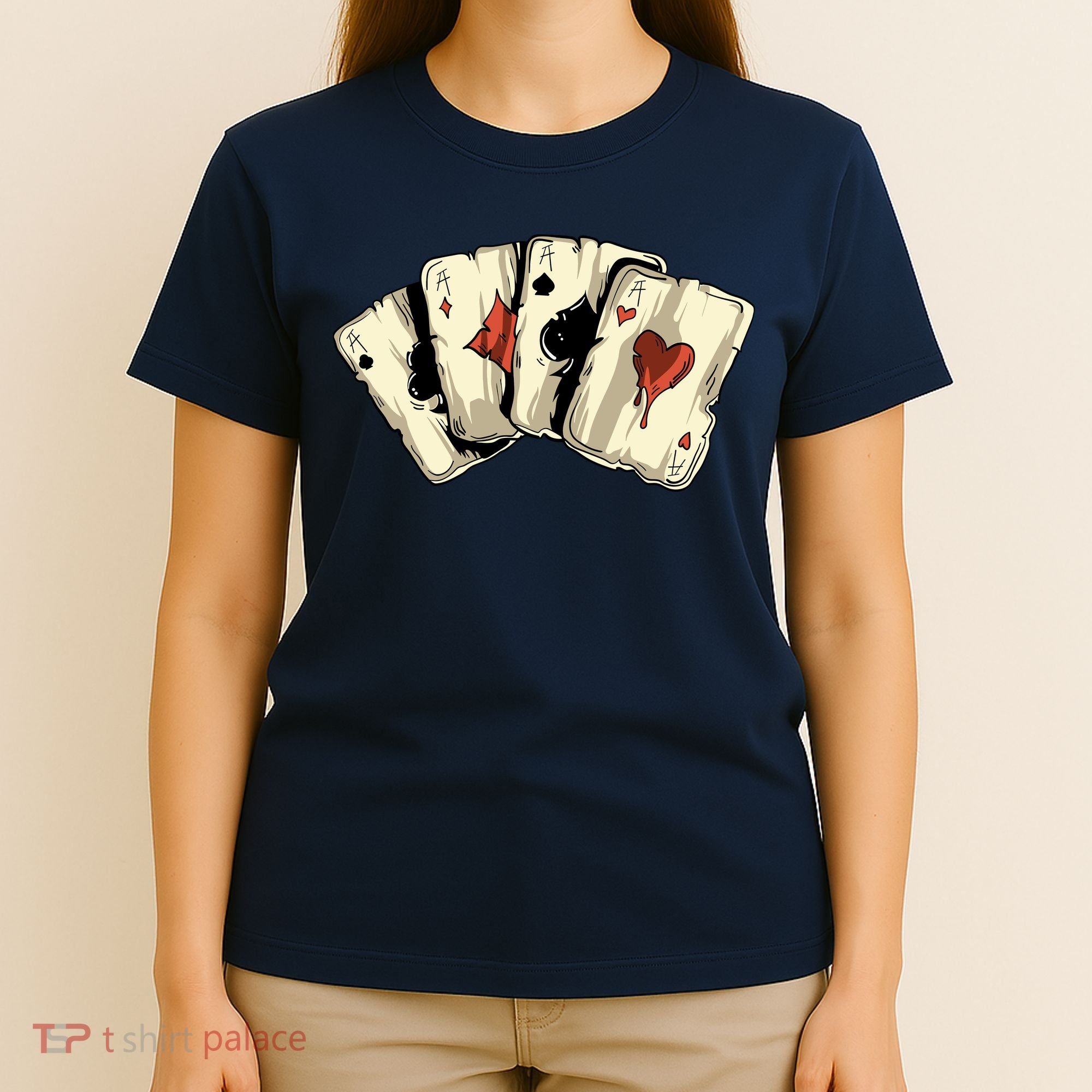 Poker Texas HoldEm Gambling Casino 4 Aces Poker T-Shirt