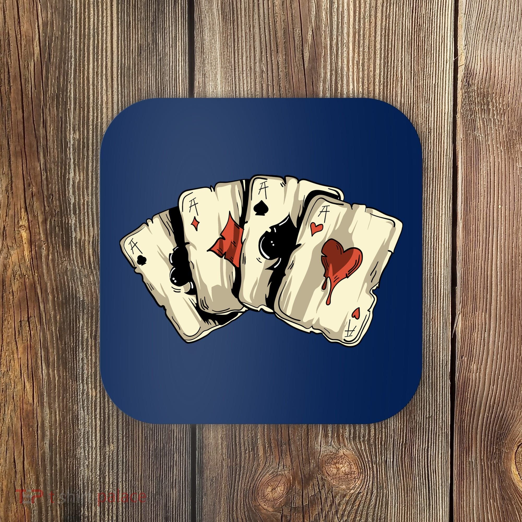 Poker Texas HoldEm Gambling Casino 4 Aces Poker Coaster