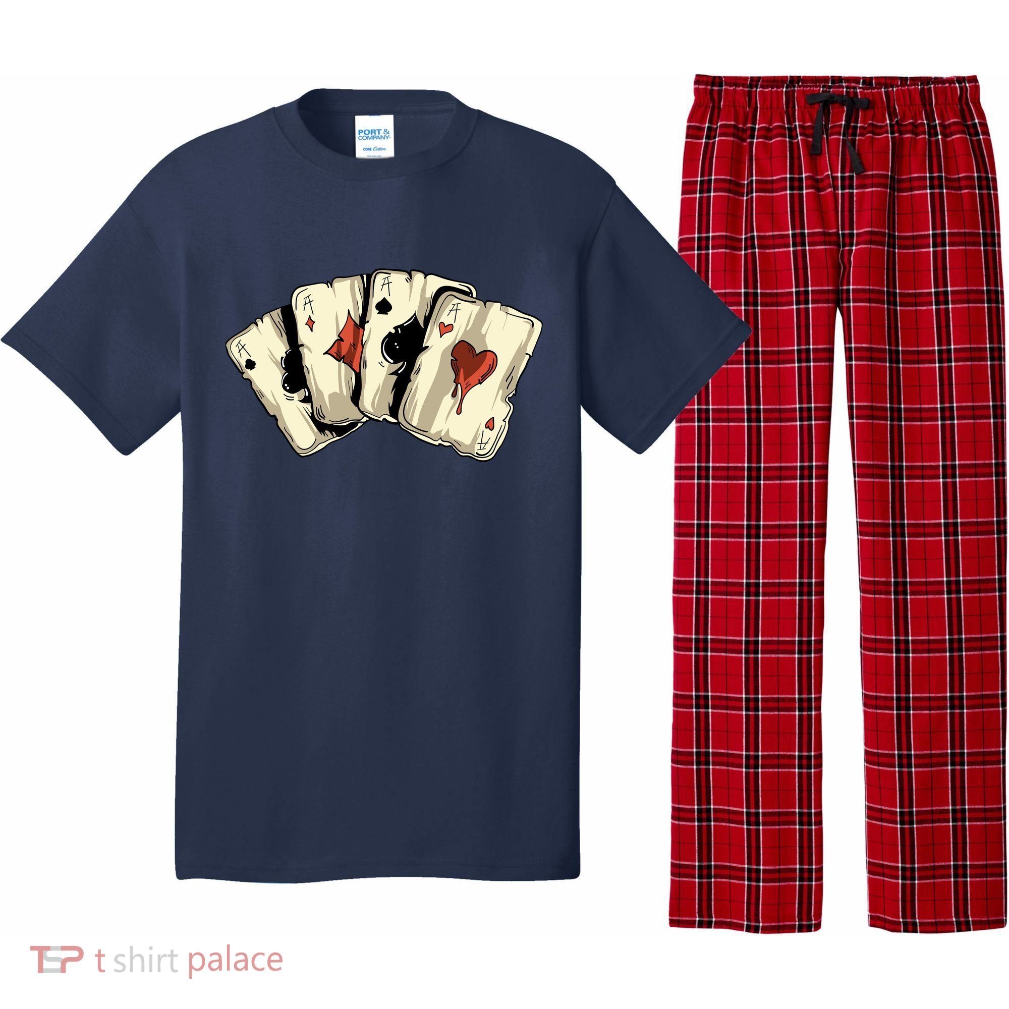 Poker Texas HoldEm Gambling Casino 4 Aces Poker Pajama Set