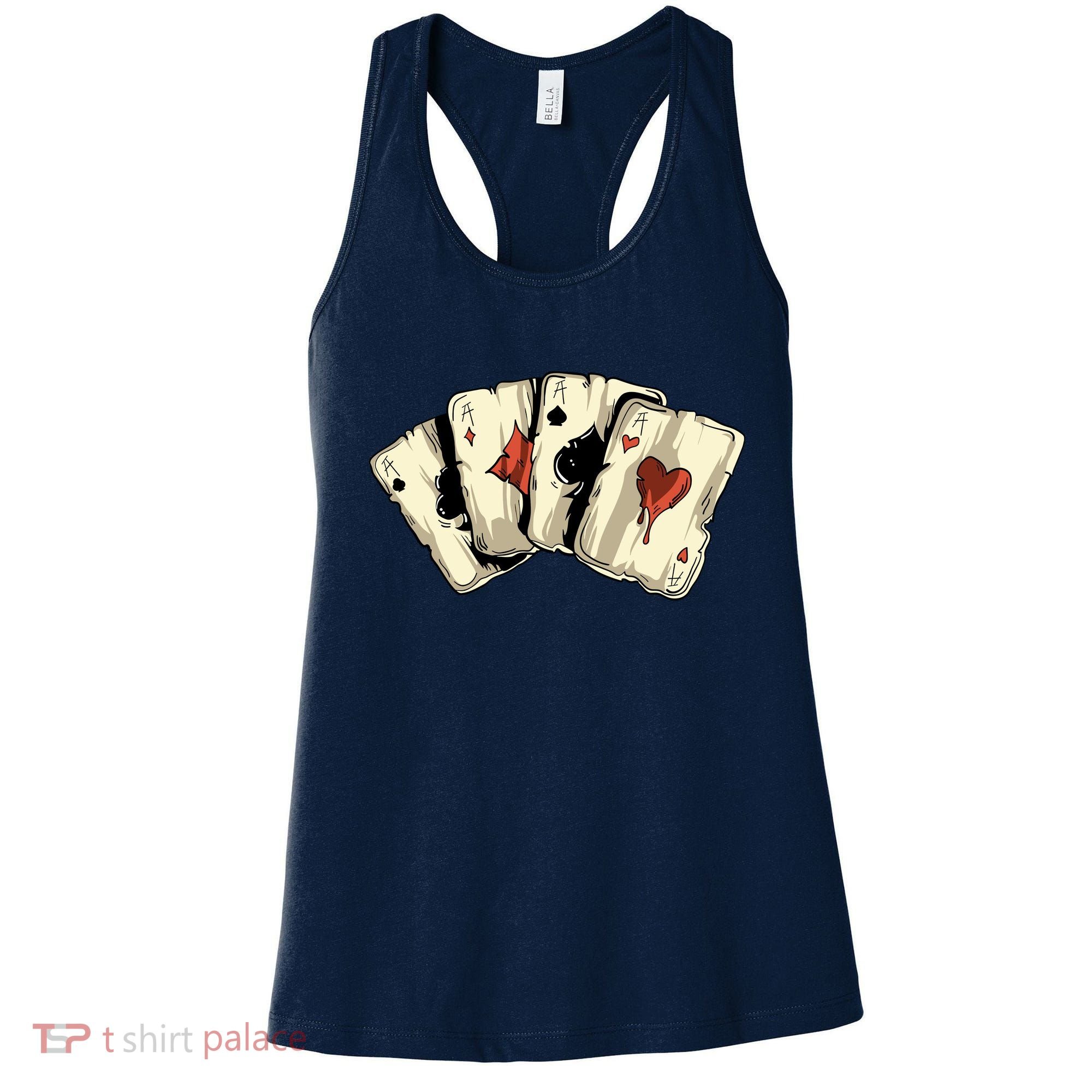 Poker Texas HoldEm Gambling Casino 4 Aces Poker Women's Tank Top