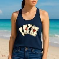 Poker Texas HoldEm Gambling Casino 4 Aces Poker Women's Tank Top thumb 2