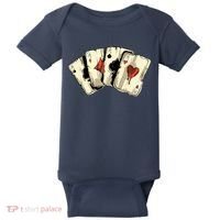 Poker Texas HoldEm Gambling Casino 4 Aces Poker Baby Bodysuit thumb 0